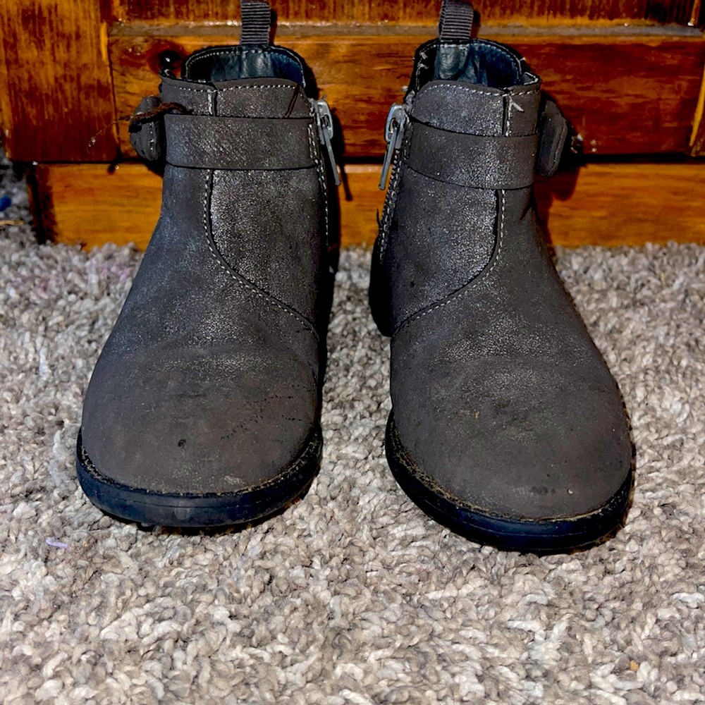 Silver ankle boots
